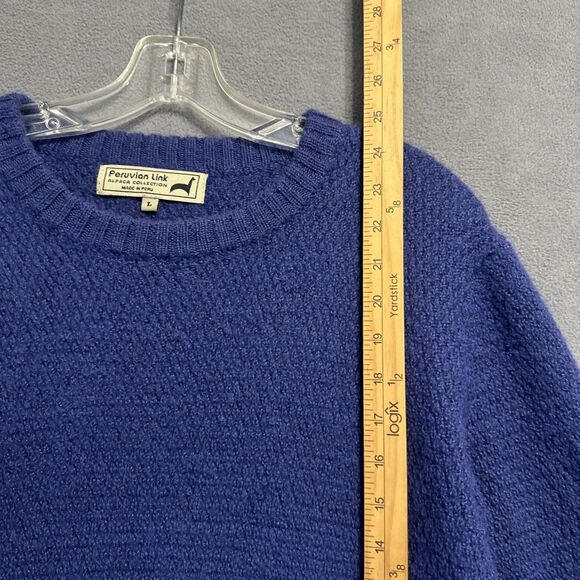 Peruvian Link Alpaca Collection Sweater Womens Size L Blue Crewneck Fisherman - Picture 6 of 7